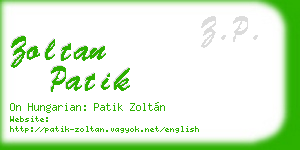 zoltan patik business card