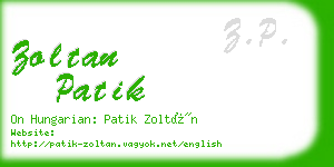 zoltan patik business card